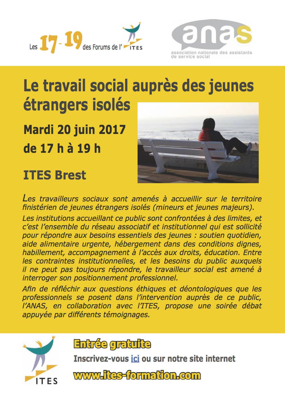 Section Finistère : Soirée débat le 20 juin sur l'accueil et l'accompagnement social des jeunes étrangers isolés (mineurs ou majeurs) Section Finistère : Soirée débat le 20 juin sur l'accueil et l'accompagnement social des jeunes étrangers isolés (mineurs ou majeurs)