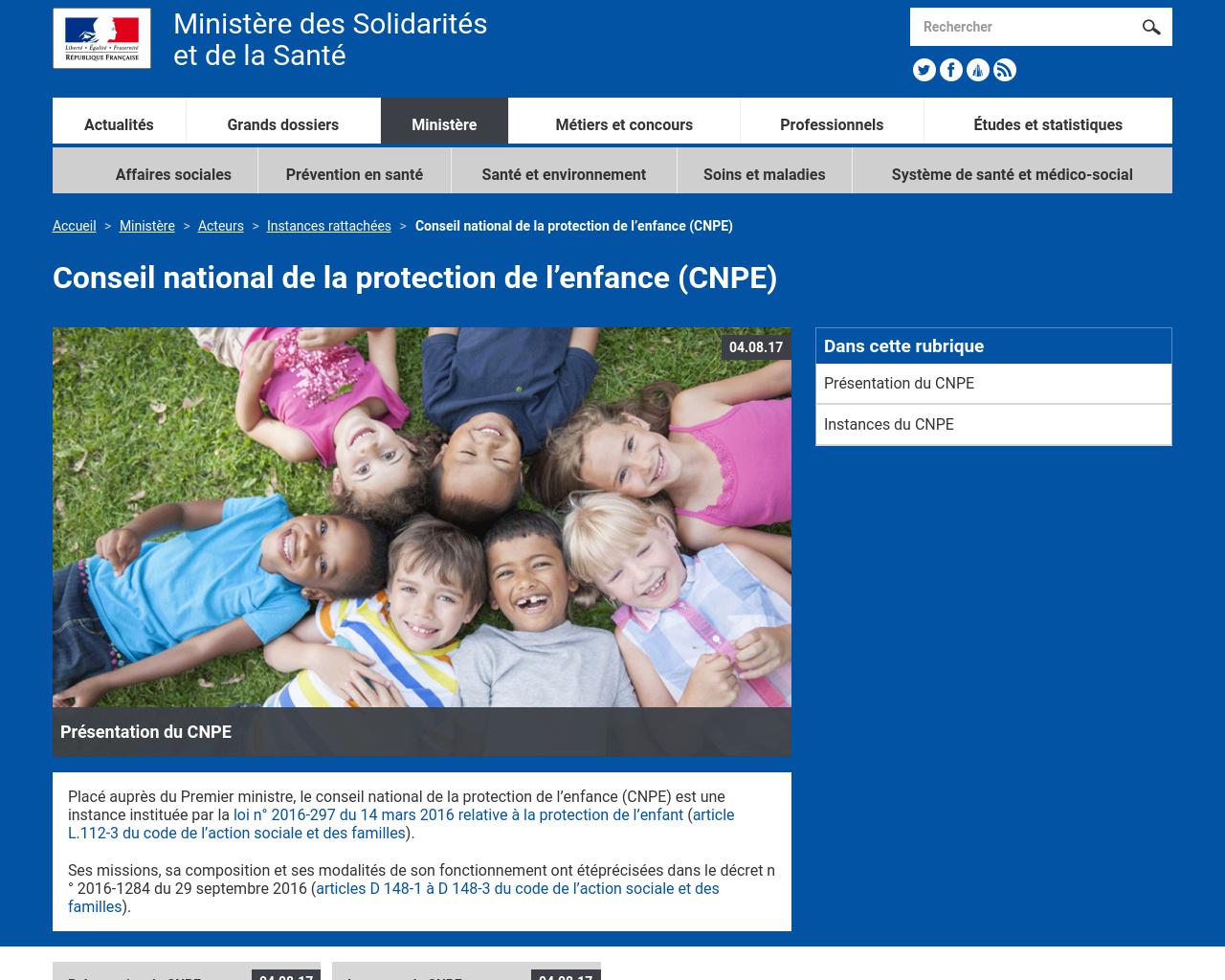 Conseil national de la protection de l’enfance (CNPE) Conseil national de la protection de l’enfance (CNPE)