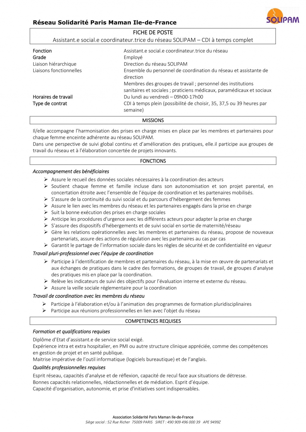 Assistant.e de service social