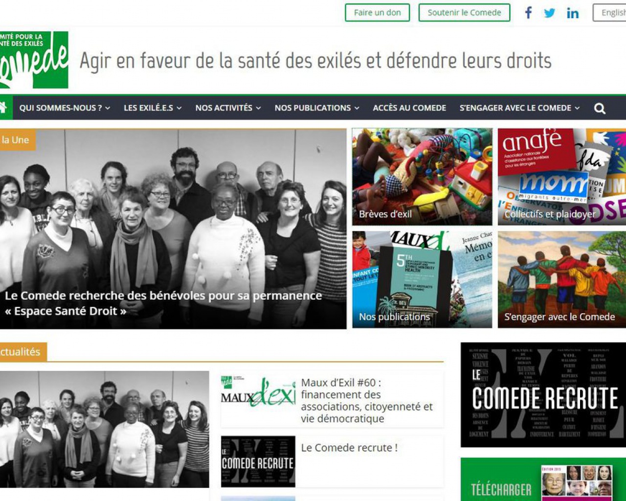 Comité pour la santé des exilés (Comede) Comité pour la santé des exilés (Comede)