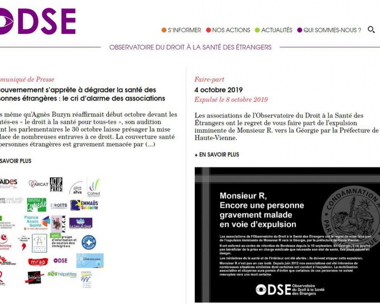Observatoire du droit à la santé des étrangers (ODSE) Observatoire du droit à la santé des étrangers (ODSE)