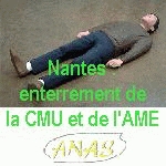 Nantes : Cérémonie d'enterrement de la CMU et de l'AME Nantes : Cérémonie d'enterrement de la CMU et de l'AME