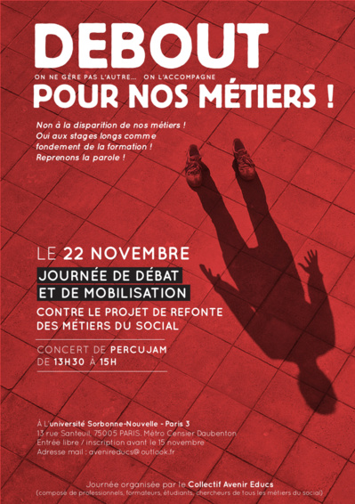 "Debout pour nos métiers"  : Journée de débat et de mobilisation proposée par Avenir Educs