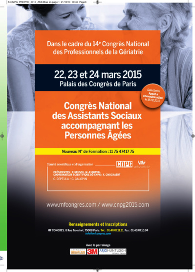 2e Congrès National des Assistants Sociaux accompagnant les personnes âgées 2e Congrès National des Assistants Sociaux accompagnant les personnes âgées