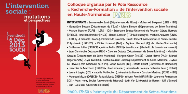 Journée d’étude « L’intervention sociale : mutations et perspectives » le 6 décembre 2013 à Rouen