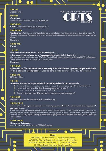 Journée du CRTS de Bretagne : Les usages numériques dans l’accompagnement social et éducatif