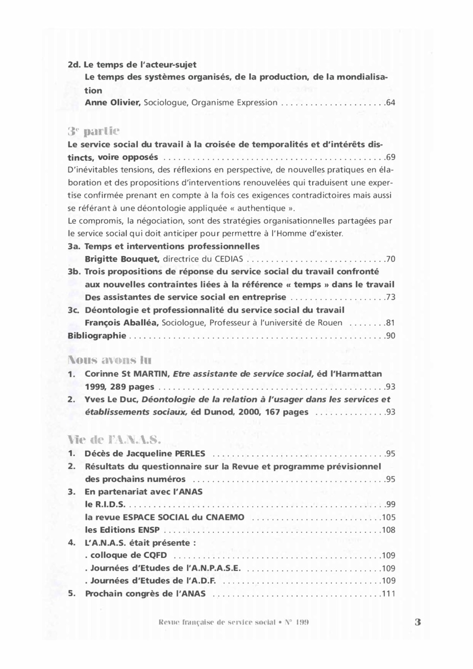 RFSS N°199 : "Le travail et l'entreprise à l'épreuve du temps et de l'espace : A temps et contretemps" RFSS N°199 : "Le travail et l'entreprise à l'épreuve du temps et de l'espace : A temps et contretemps"