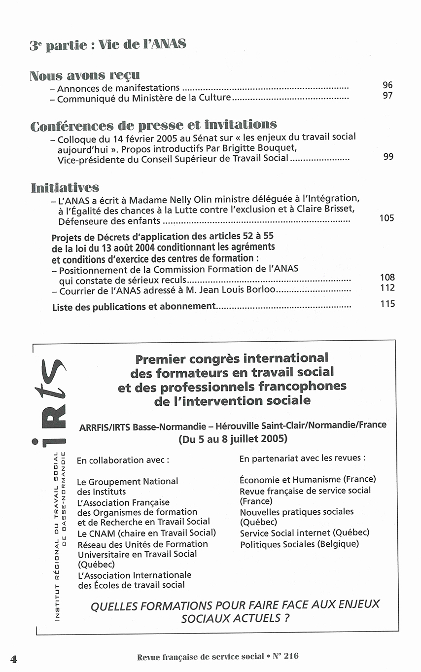 RFSS N°216 : "L'index des 12 années de la Revue & Conférence de consensus liberté d'aller et venir dans les établissements sanitaires et médico-sociaux, et obligation de soins et de sécurité"