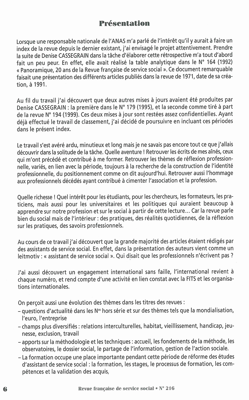RFSS N°216 : "L'index des 12 années de la Revue & Conférence de consensus liberté d'aller et venir dans les établissements sanitaires et médico-sociaux, et obligation de soins et de sécurité" RFSS N°216 : "L'index des 12 années de la Revue & Conférence de consensus liberté d'aller et venir dans les établissements sanitaires et médico-sociaux, et obligation de soins et de sécurité"