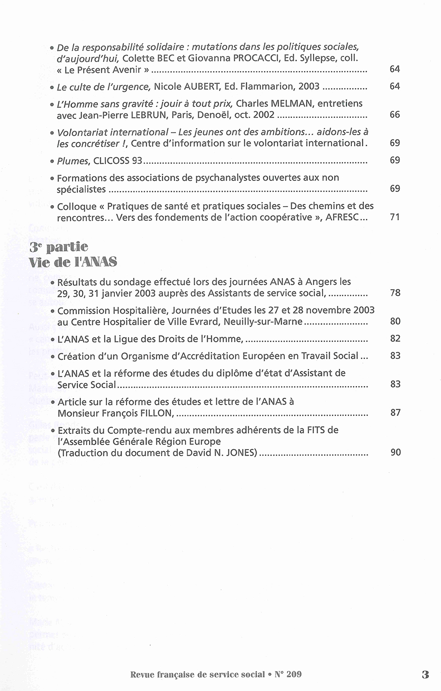 RFSS N°209 : "Processus de formation et Savoir-faire"