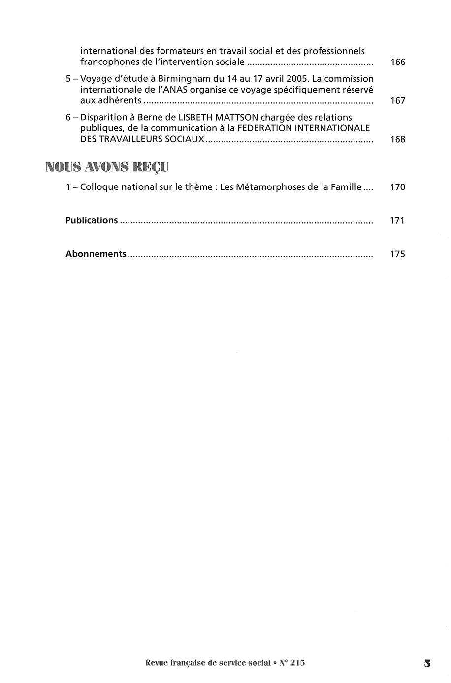 RFSS N°215 : "Travail social et démocratie" RFSS N°215 : "Travail social et démocratie"