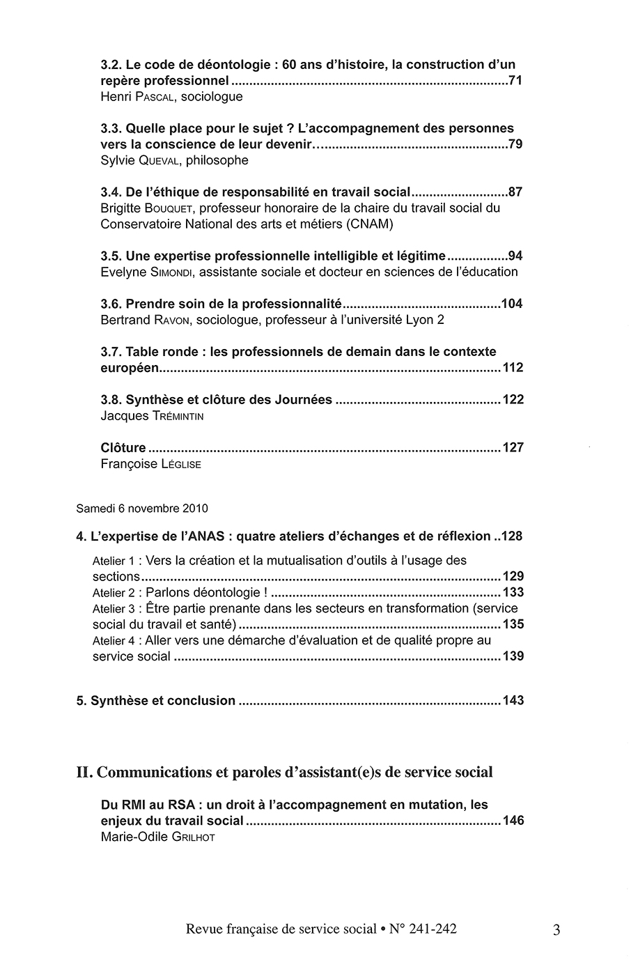 RFSS N°241-242 : "Etre professionnel aujourd'hui"