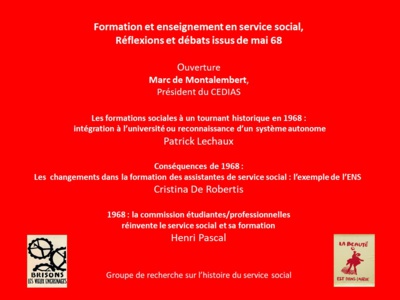 Table ronde organisée par le Groupe de Recherche en Histoire du Service Social (GREHSS)