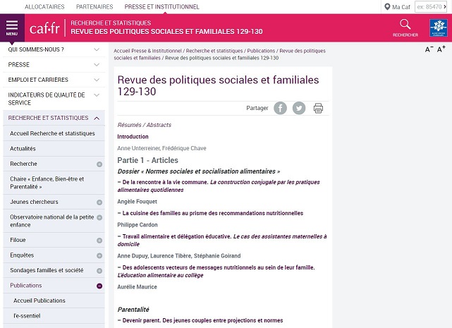 Revue des politiques sociales et familiales 129-130