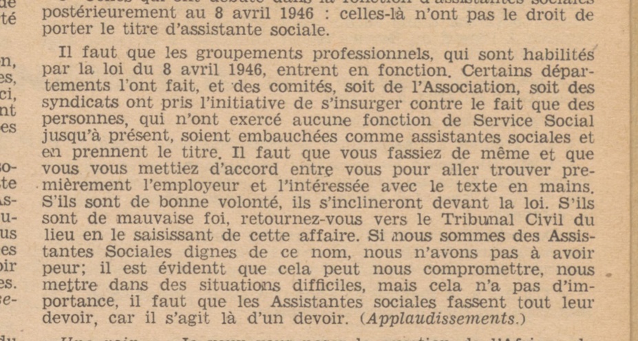 Feuillets de l'Association nationale des assistantes sociales et des assistants sociaux, Association nationale des assistants de service social, Paris, 1947, n° 1947-01, p. 6.