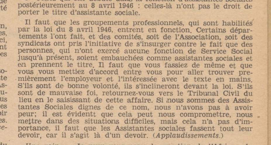 Feuillets de l'Association nationale des assistantes sociales et des assistants sociaux, Association nationale des assistants de service social, Paris, 1947, n° 1947-01, p. 6. Feuillets de l'Association nationale des assistantes sociales et des assistants sociaux, Association nationale des assistants de service social, Paris, 1947, n° 1947-01, p. 6.