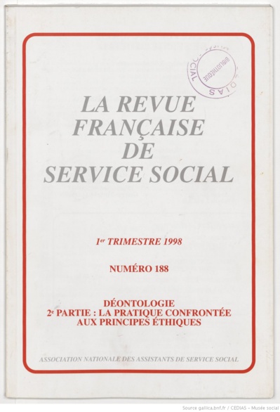 La Revue française de service social n° 188 - Mars 1998 La Revue française de service social n° 188 - Mars 1998