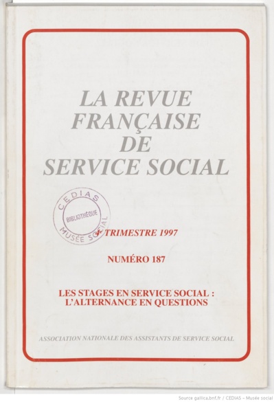 La Revue française de service social n° 187 - Décembre 1997