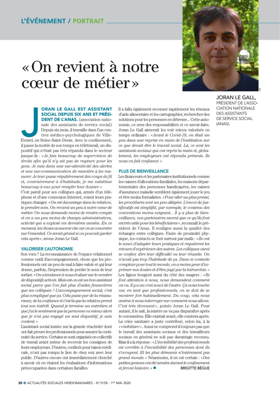 Témoignage - "On revient à notre cœur de métier" dans les ASH Témoignage - "On revient à notre cœur de métier" dans les ASH