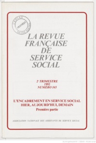 La Revue française de service social n° 165 - Juin 1992 La Revue française de service social n° 165 - Juin 1992