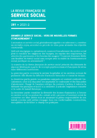 RFSS N°281 : "Animer le service social : vers de nouvelles formes d’encadrement ?" RFSS N°281 : "Animer le service social : vers de nouvelles formes d’encadrement ?"