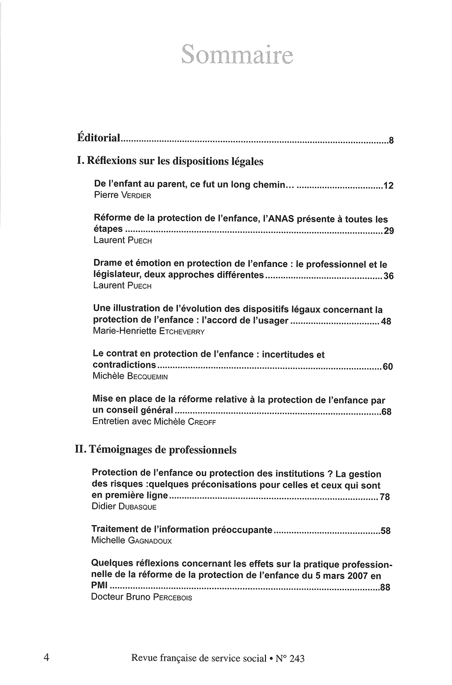 RFSS N°243: "Réforme de la protection de l’enfance : quelle protection pour les mineurs ?"