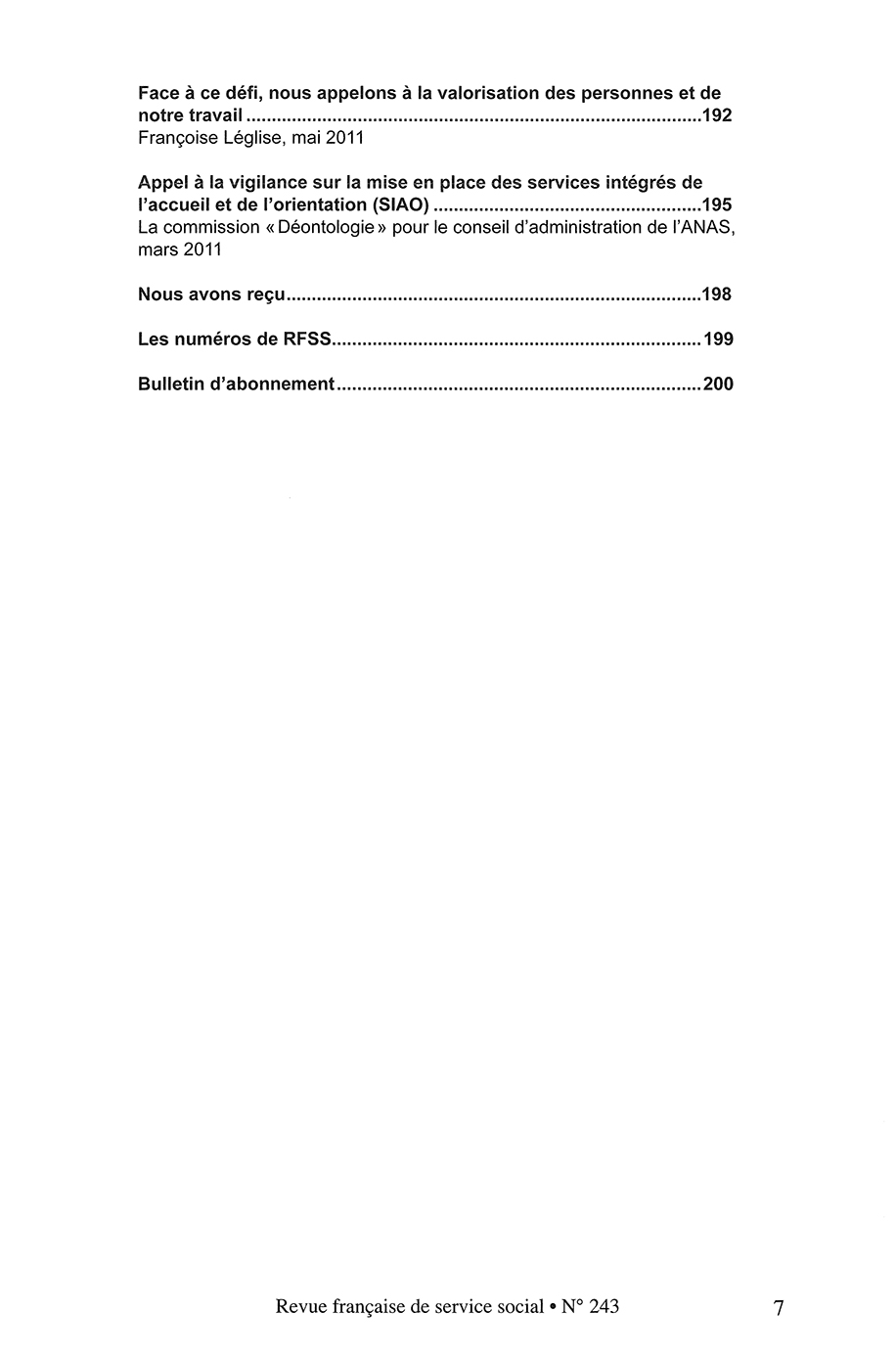 RFSS N°243: "Réforme de la protection de l’enfance : quelle protection pour les mineurs ?" RFSS N°243: "Réforme de la protection de l’enfance : quelle protection pour les mineurs ?"