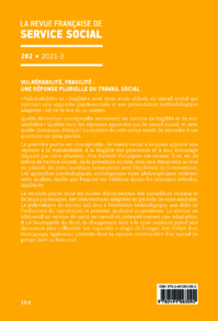 RFSS N°282 : "Vulnérabilité, fragilité : une réponse plurielle du travail social" RFSS N°282 : "Vulnérabilité, fragilité : une réponse plurielle du travail social"