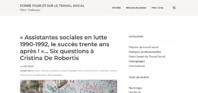 Cristina De Robertis - Assistantes sociales en lutte 1990-1992 le succès trente ans après ! Cristina De Robertis - Assistantes sociales en lutte 1990-1992 le succès trente ans après !