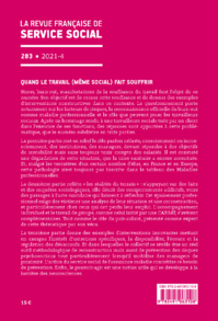RFSS N°283 : "Quand le travail (même social) fait souffrir" RFSS N°283 : "Quand le travail (même social) fait souffrir"