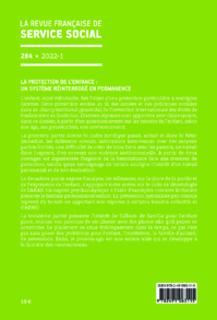 RFSS N°284 : "La protection de l’enfance : un système réinterrogé en permanence" RFSS N°284 : "La protection de l’enfance : un système réinterrogé en permanence"