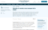 Tribune - Retraite, le rendez-vous manqué de la CNAV Tribune - Retraite, le rendez-vous manqué de la CNAV