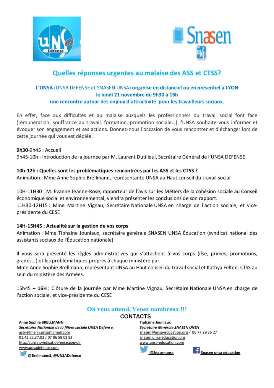 Quelles réponses urgentes au malaise des ASS et CTSS? Quelles réponses urgentes au malaise des ASS et CTSS?