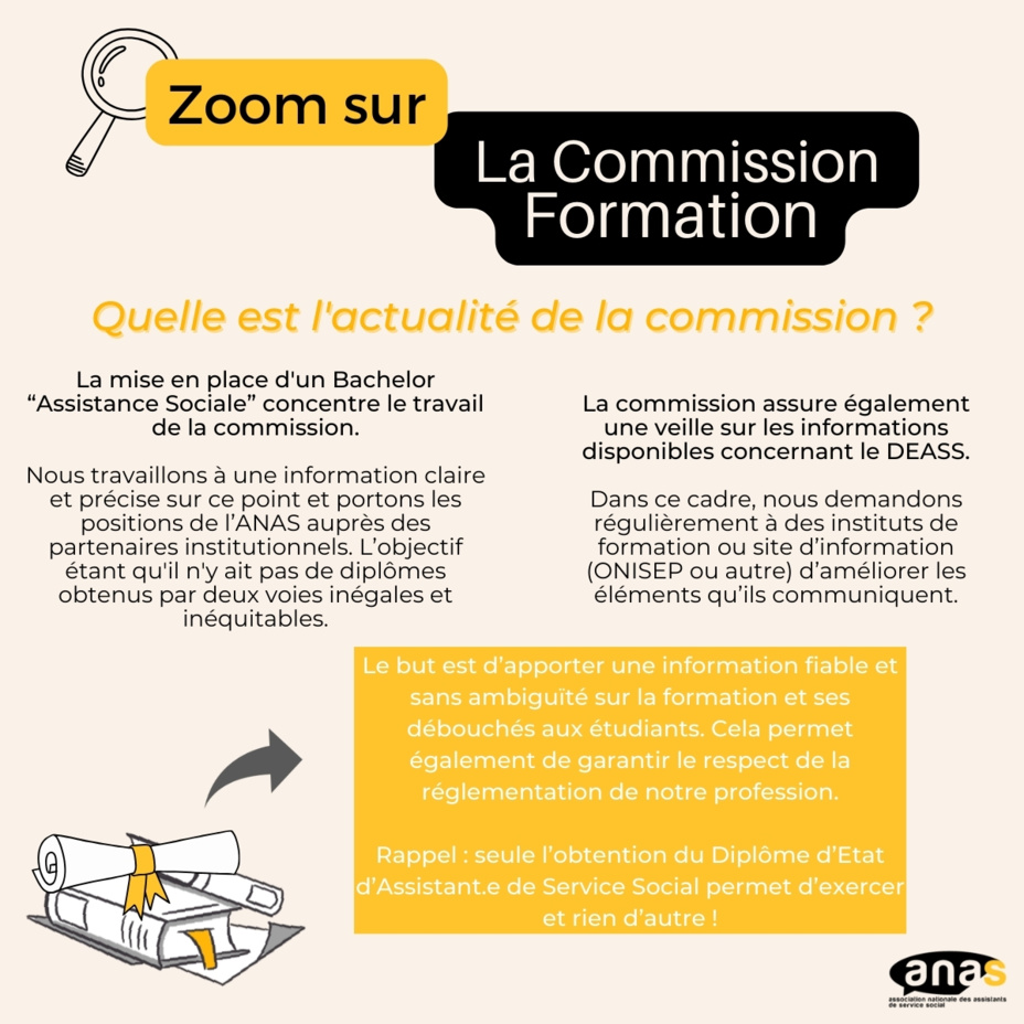 Zoom sur ... la Commission Formation Zoom sur ... la Commission Formation