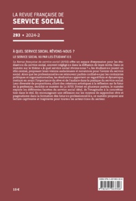 RFSS N°293 : « À quel service social rêvons-nous ? Le service social vu par les étudiant·e·s » RFSS N°293 : « À quel service social rêvons-nous ? Le service social vu par les étudiant·e·s »