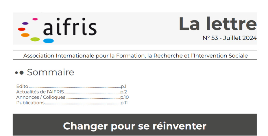 La lettre de l'AIFRIS n°53 La lettre de l'AIFRIS n°53