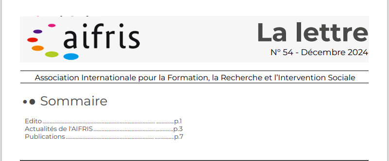 Lettre déc 2024 - AIFRIS Lettre déc 2024 - AIFRIS