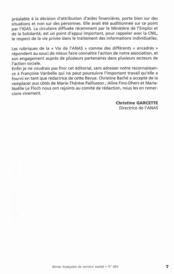 RFSS N°201 : "Les observatoires dans l'action sociale"