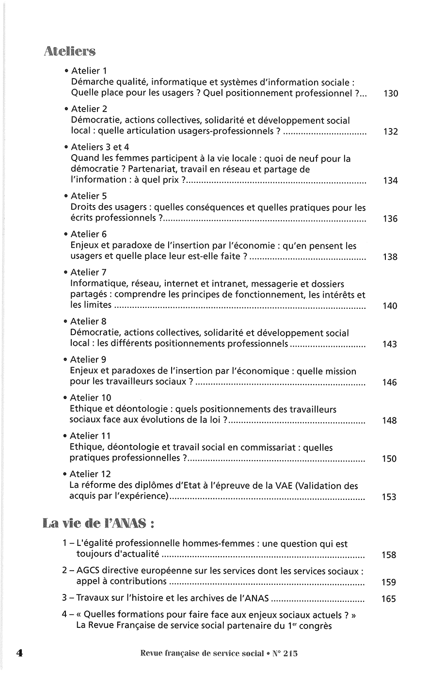 RFSS N°215 : "Travail social et démocratie" RFSS N°215 : "Travail social et démocratie"