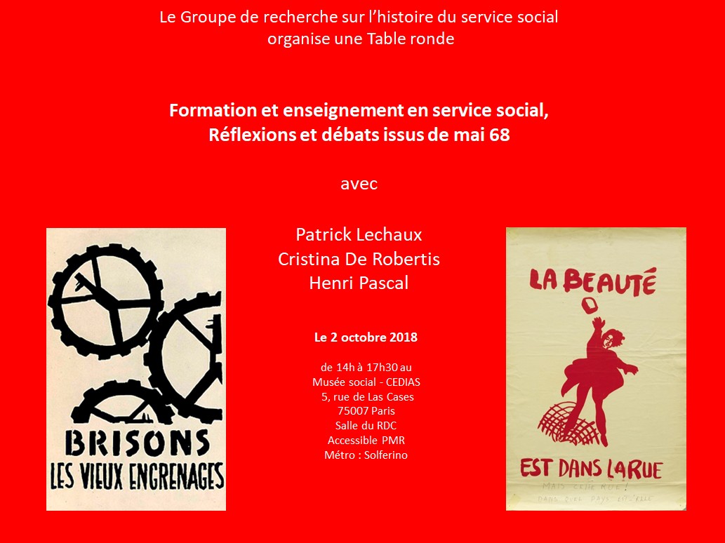 Table ronde organisée par le Groupe de Recherche en Histoire du Service Social (GREHSS)