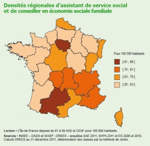 « 1,2 million de travailleurs sociaux en 2011 », Études et Résultats, n°893, Drees, Rémy Marquier, Septembre 2014