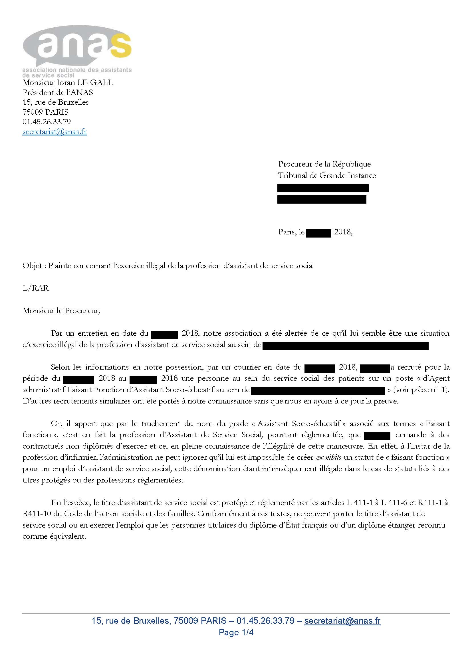 Plainte Contre Un Etablissement Hospitalier Concernant Un