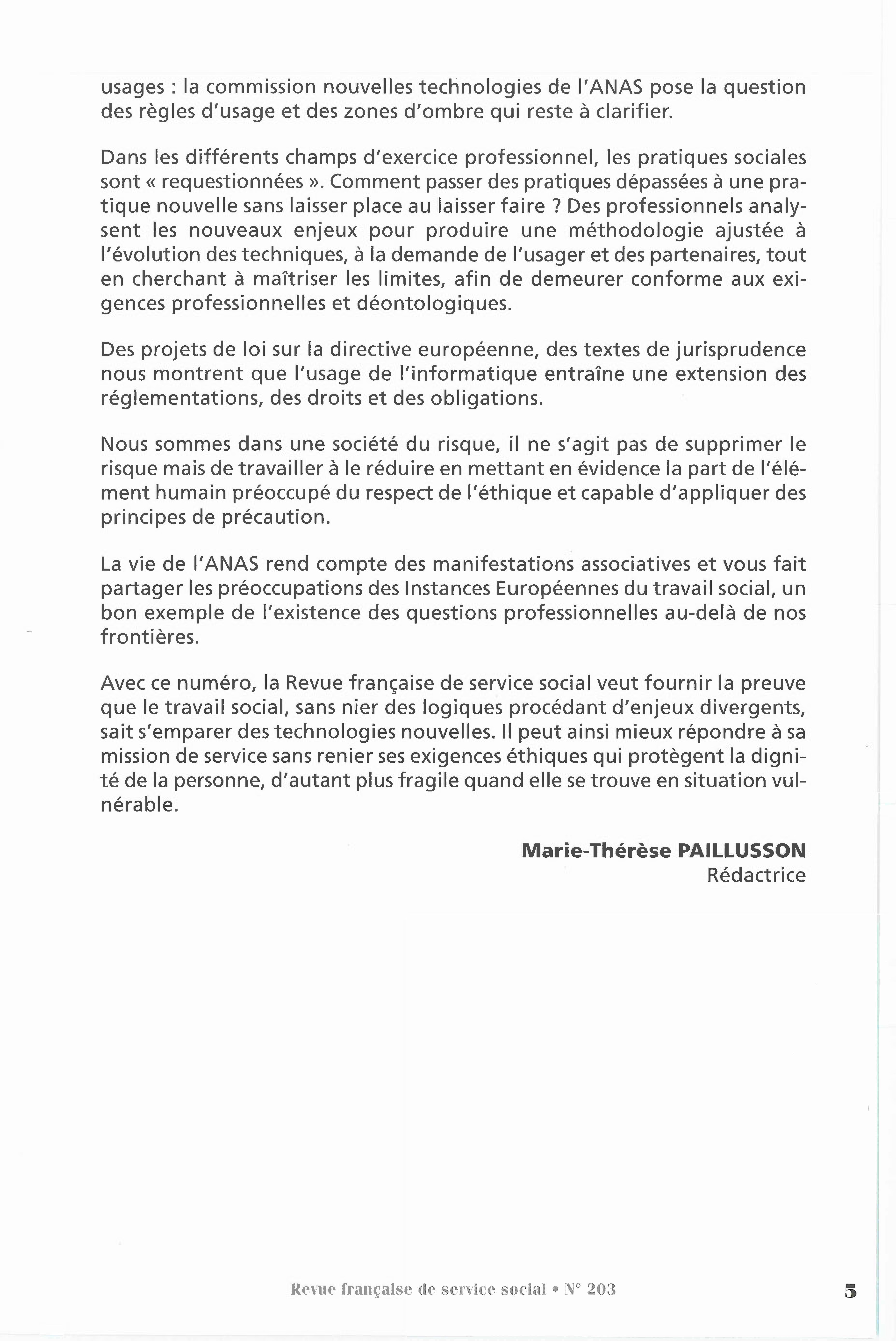 RFSS N°203 : "Le dossier social" RFSS N°203 : "Le dossier social"