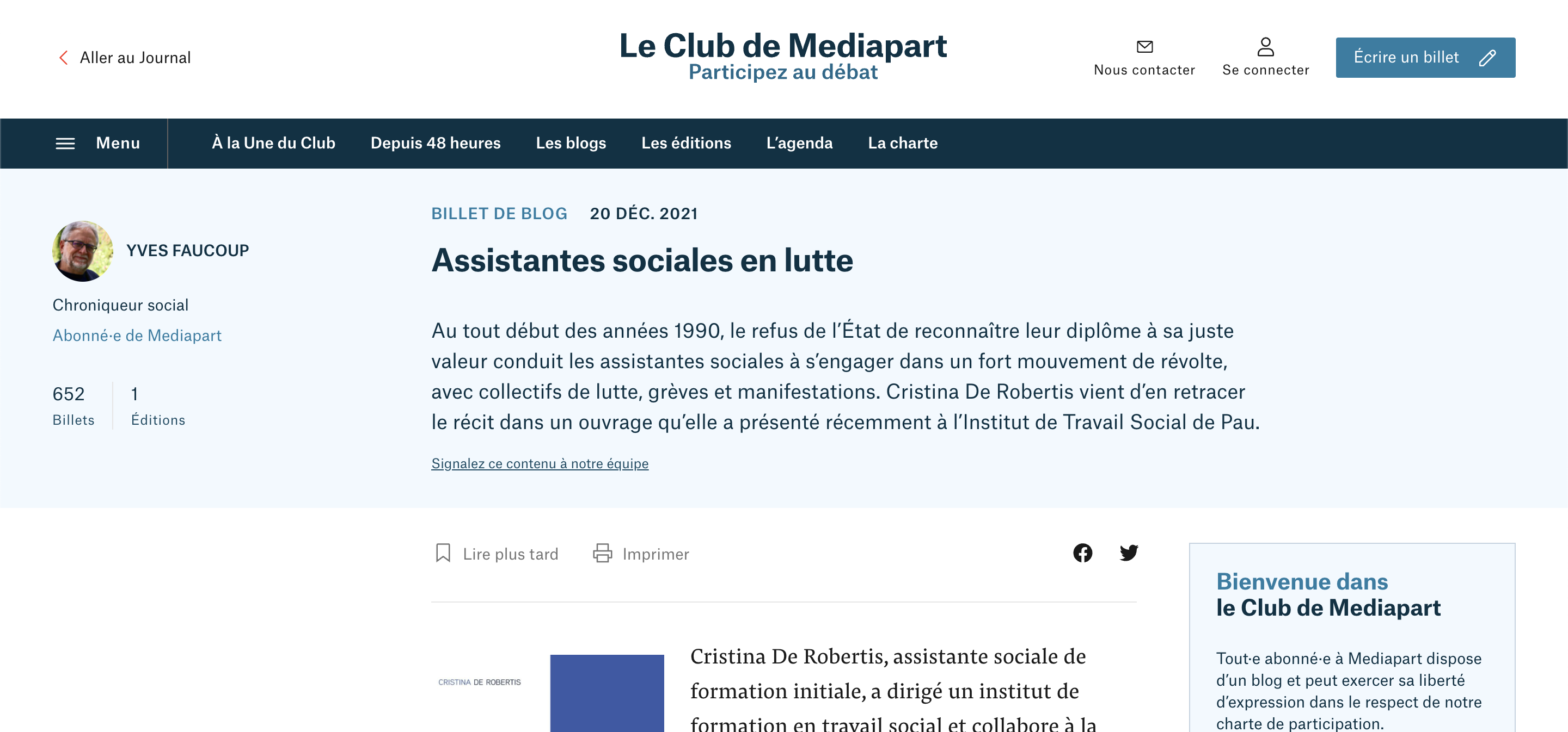 Cristina De Robertis - Assistantes sociales en lutte 1990-1992 le succès trente ans après !