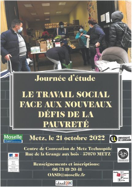 Journée d'étude : Le travail social face aux nouveaux défis de la pauvreté Journée d'étude : Le travail social face aux nouveaux défis de la pauvreté