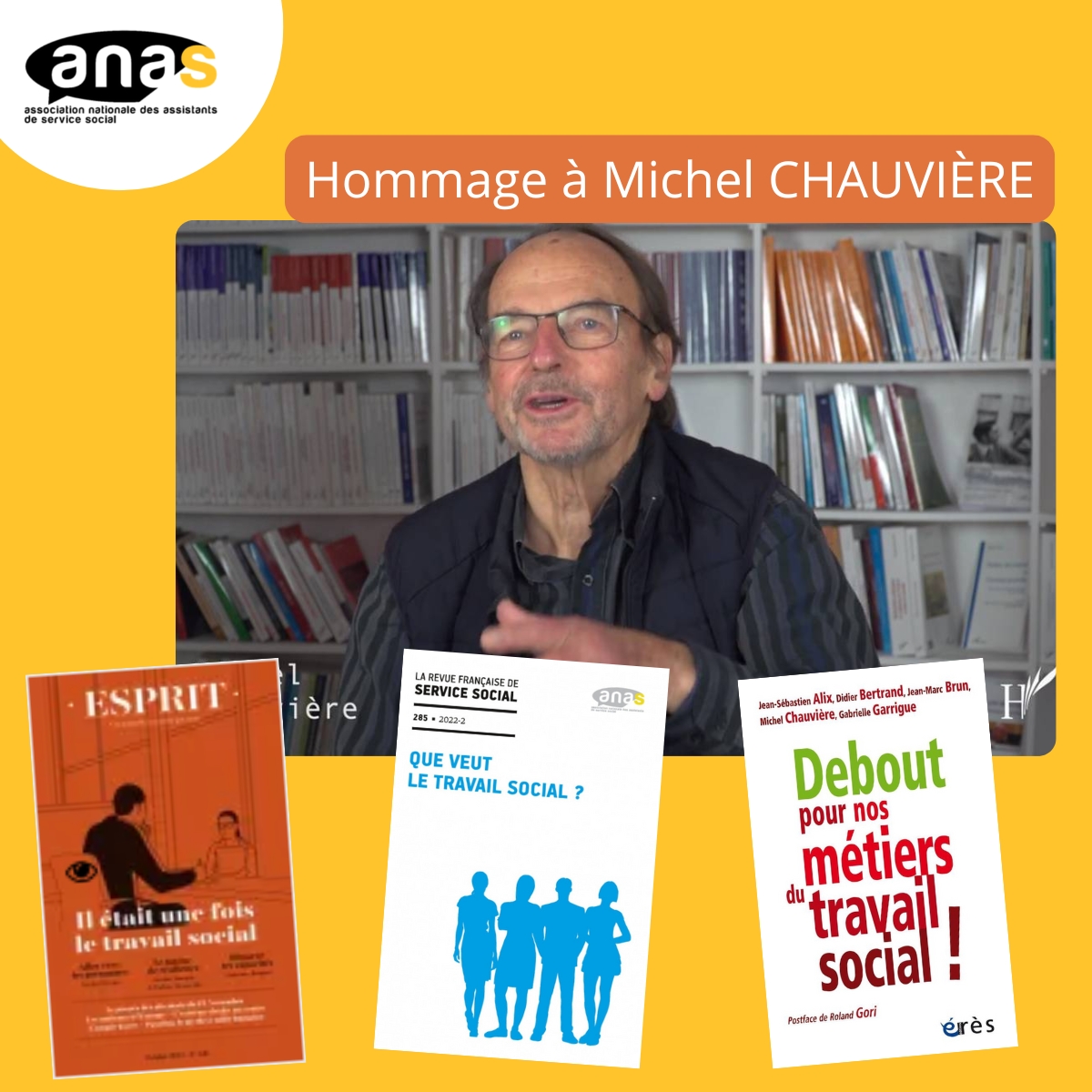 Hommage de l’Association Nationale des Assistants de Service Social et de la Revue française de service social à Michel Chauvière