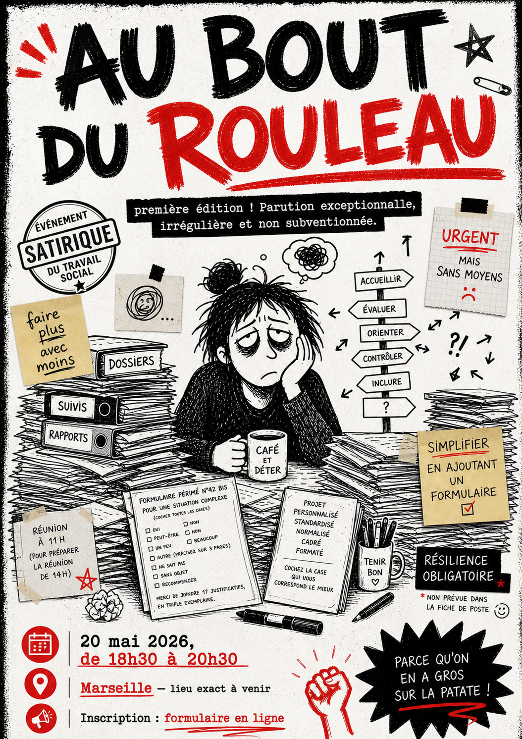 Atelier "Au bout du rouleau" - Création d'un journal collectif de la section Sud-Est de l’ANAS – 20 mai 2026, de 18h30 à 20h30 (lieu à venir)