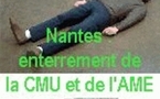 Nantes : Cérémonie d'enterrement de la CMU et de l'AME