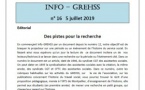 Info GREHSS n°16, 7 juillet 2019