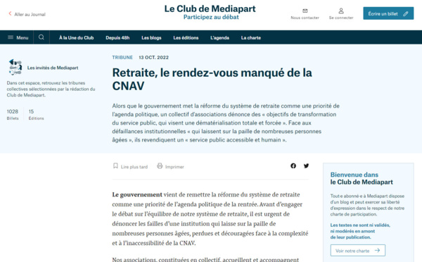 Tribune - Retraite, le rendez-vous manqué de la CNAV